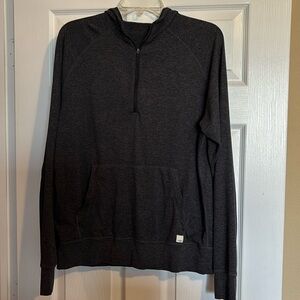 Vuori Ponto Performance men's dark gray quarter zip hoodie sweatshirt